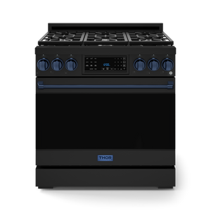 36 Inch Professional LP Range with Tilt Panel Touch Control in Black/Navy Blue| Gordon Ramsay Series