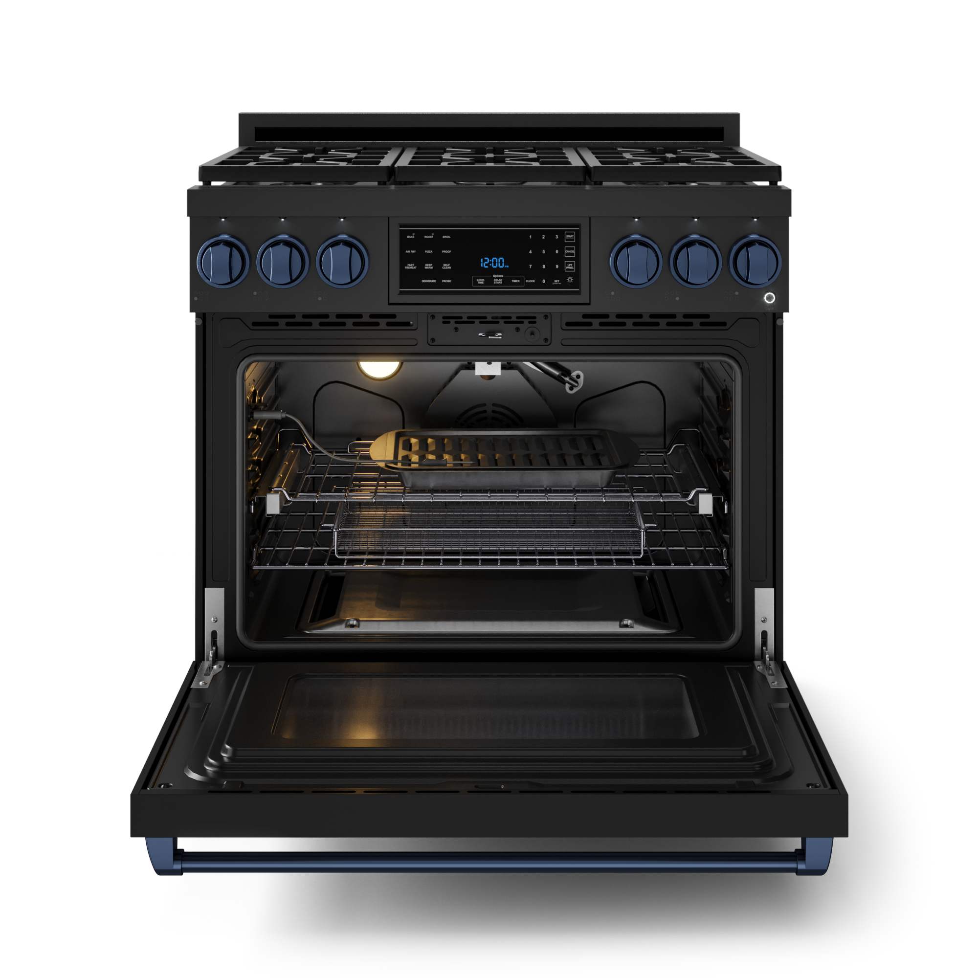 36 Inch Professional LP Range with Tilt Panel Touch Control in Stainless Black/Blue | Gordon Ramsay Series