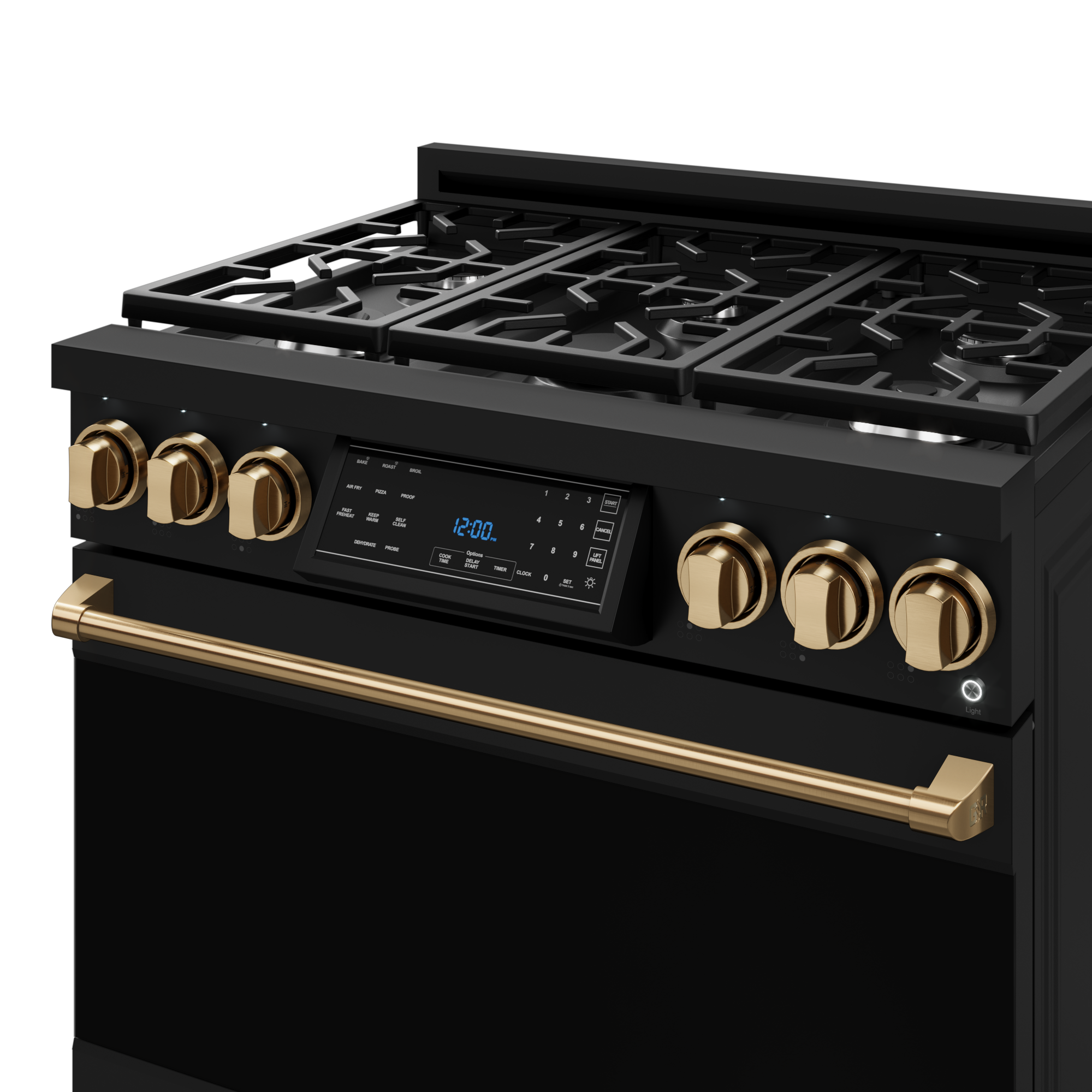36 Inch Professional Gas Range with Tilt Panel Touch Control in Black/Bronze | Gordon Ramsay Series