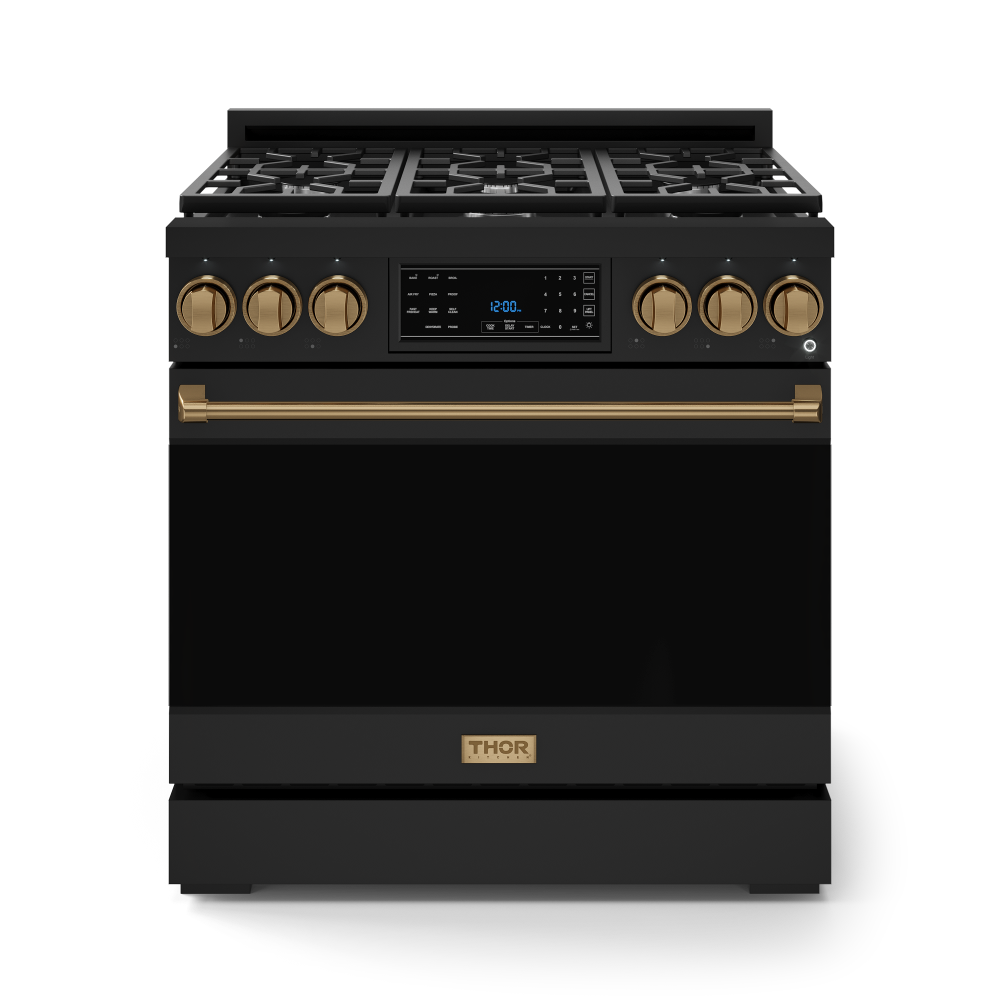 36 Inch Professional Gas Range with Tilt Panel Touch Control in Black/Bronze | Gordon Ramsay Series