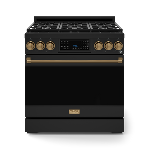 36 Inch Professional Gas Range with Tilt Panel Touch Control in Black/Bronze | Gordon Ramsay Series