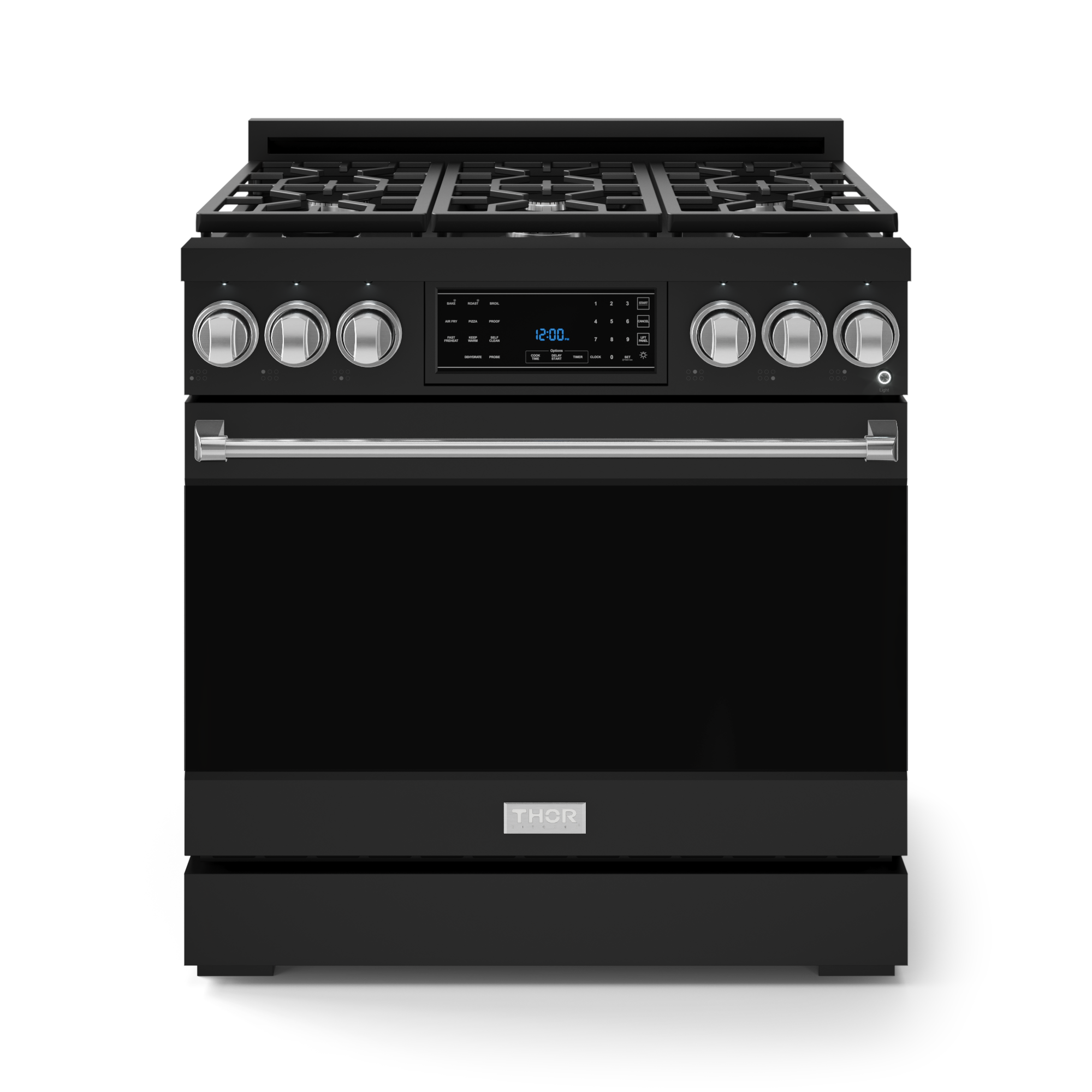 36 Inch Professional Gas Range with Tilt Panel Touch Control in Stainless Black/Stainless Steel | Gordon Ramsay Series - RSG36B-SS