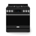 36 Inch Professional Gas Range with Tilt Panel Touch Control in Black/Stainless Steel | Gordon Ramsay Series