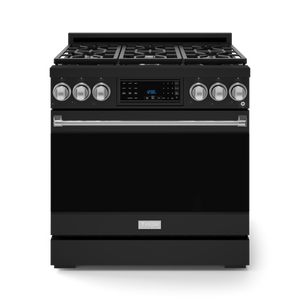 36 Inch Professional LP Range with Tilt Panel Touch Control in Black/Stainless Steel | Gordon Ramsay Series