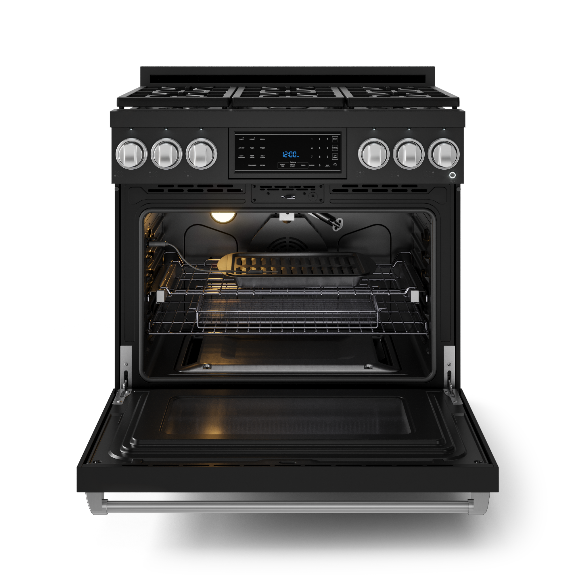 36 Inch Professional LP Range with Tilt Panel Touch Control in Stainless Black/Stainless Steel | Gordon Ramsay Series - RSG36BLP-SS