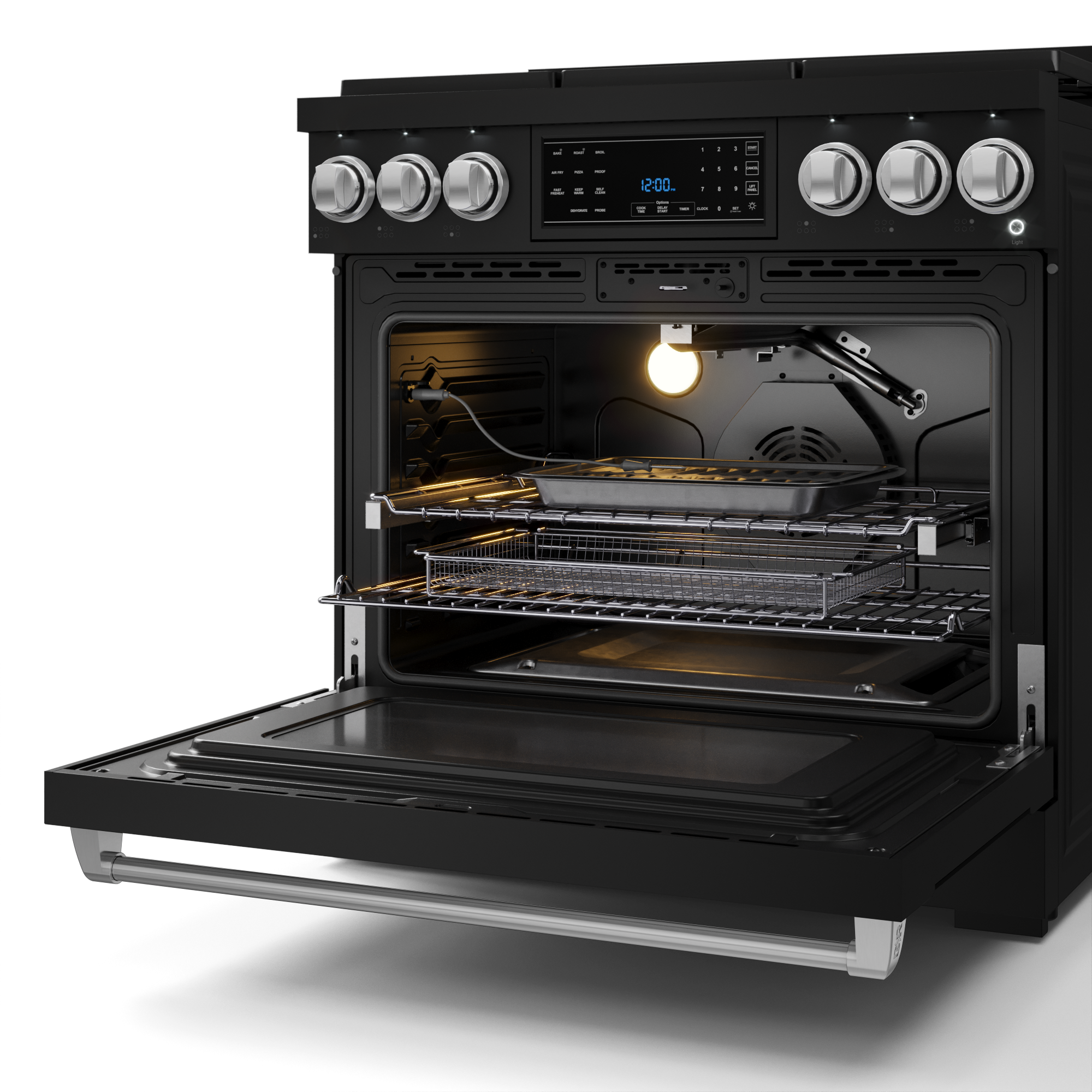36 Inch Professional LP Range with Tilt Panel Touch Control in Stainless Black/Stainless Steel | Gordon Ramsay Series - RSG36BLP-SS