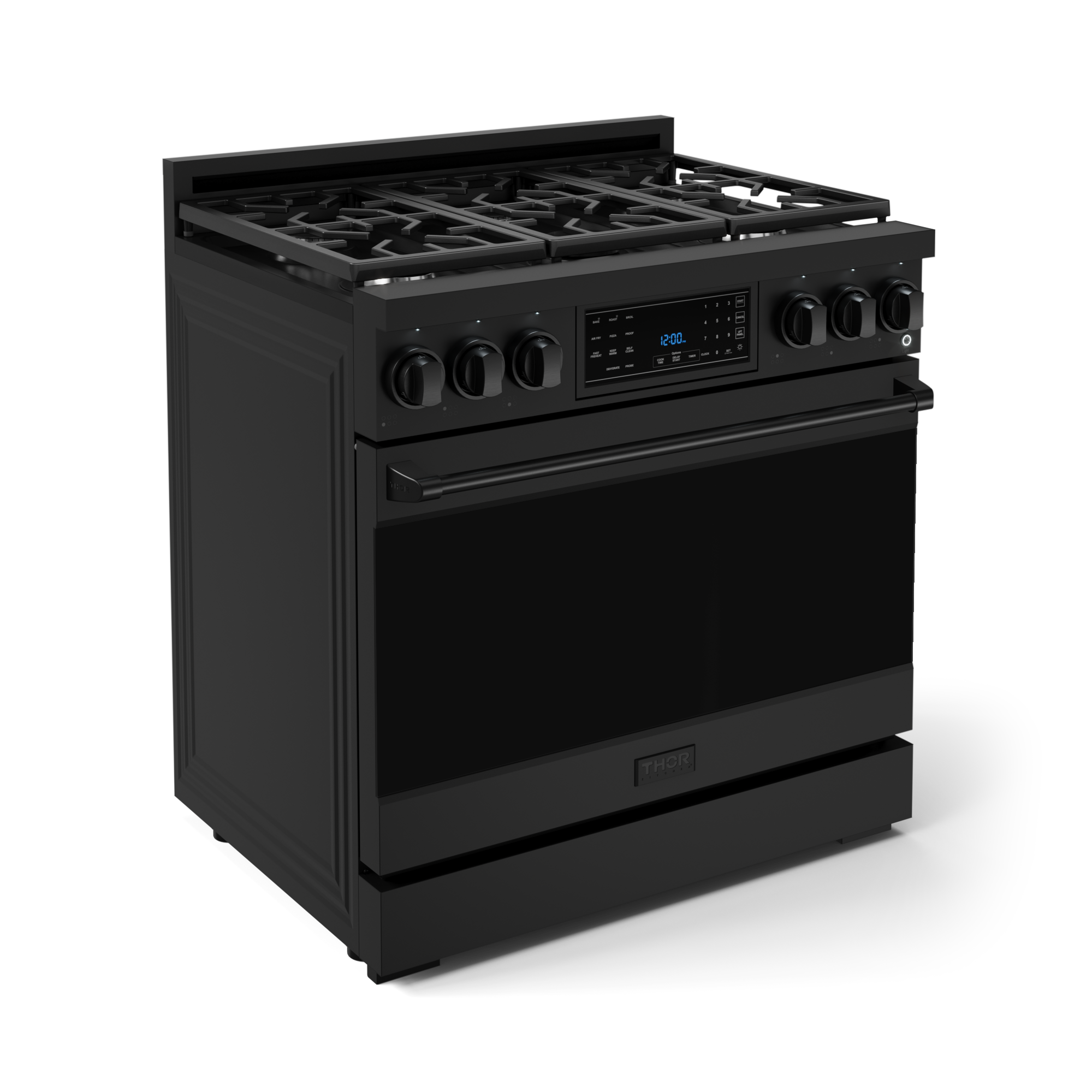 36 Inch Professional Gas Range with Tilt Panel Touch Control in Black | Gordon Ramsay Series