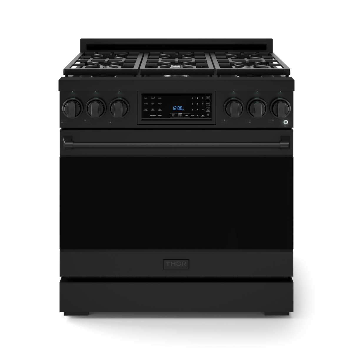 36 Inch Professional Gas Range with Tilt Panel Touch Control in Black | Gordon Ramsay Series