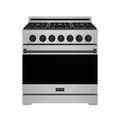 36 Inch Professional Gas Range with Precision Knob in Stainless Steel and Black | Gordon Ramsay Series