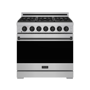 36 Inch Professional Liquid Propane Range with Precision Knob in Stainless Steel and Black | Gordon Ramsay Series