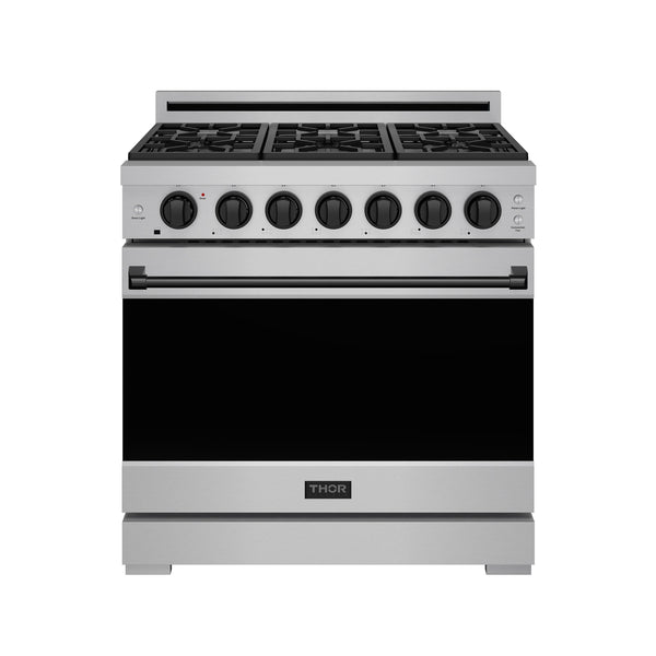 Buy 36 Inch Stainless Steel/Black LP Range with Precision Knob