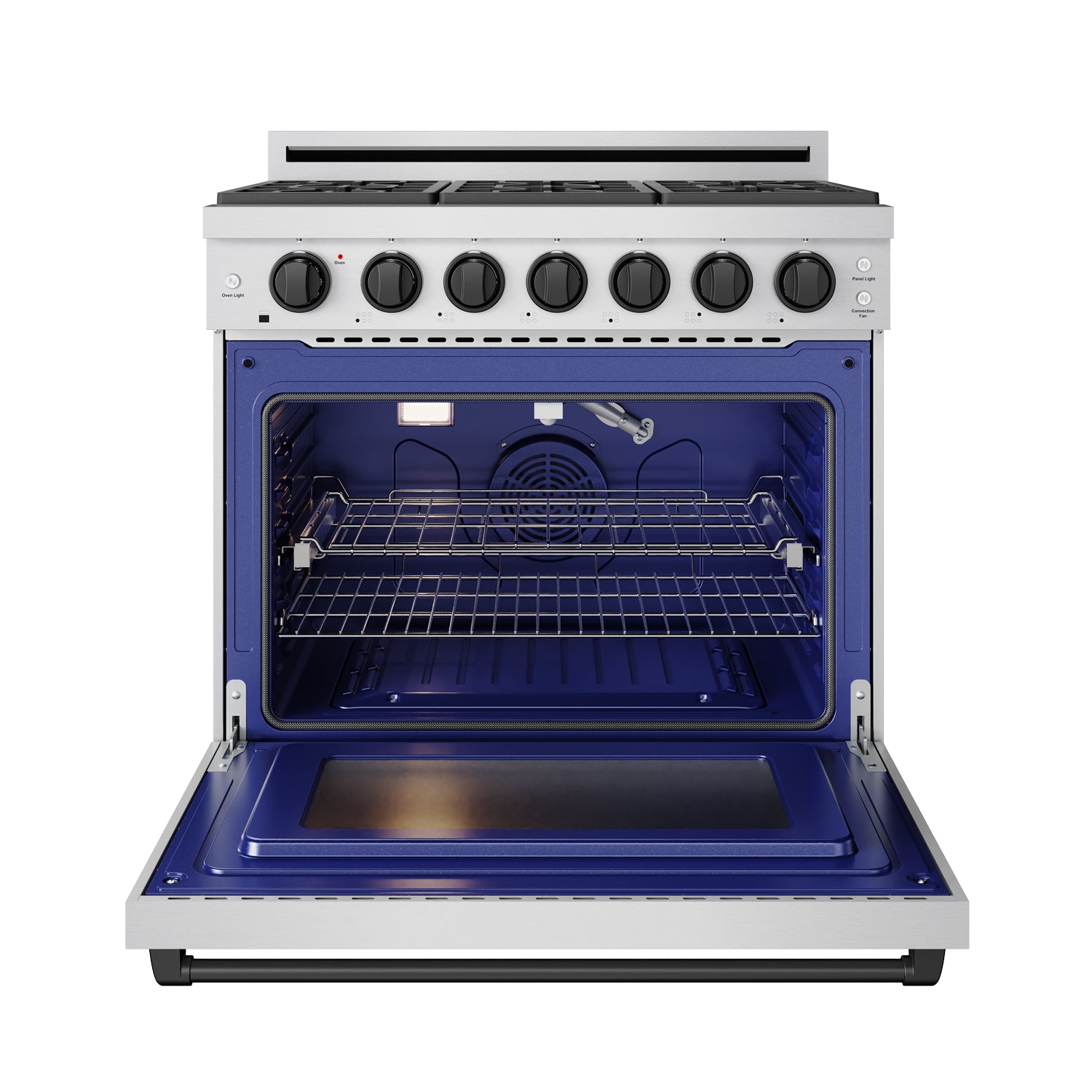 Buy 36 Inch Stainless Steel/Black LP Range with Precision Knob