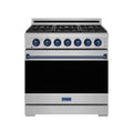 36 Inch Professional Gas Range with Precision Knob in Stainless Steel and Blue | Gordon Ramsay Series