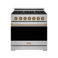 36 Inch Professional Liquid Propane Range with Precision Knob in Stainless Steel and Bronze | Gordon Ramsay Series
