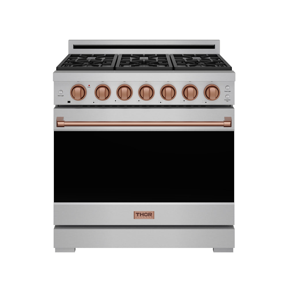36 Inch Professional Gas Range with Precision Knob in Stainless Steel and Rose Gold | Gordon Ramsay Series