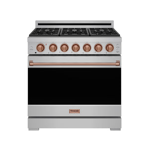 36 Inch Professional Liquid Propane Range with Precision Knob in Stainless Steel and Rose Gold | Gordon Ramsay Series