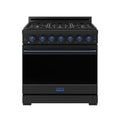 36 Inch Professional Gas Range with Precision Knob in Black and Blue | Gordon Ramsay Series