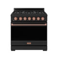 36 Inch Professional Gas Range with Precision Knob in Black and Rose Gold | Gordon Ramsay Series