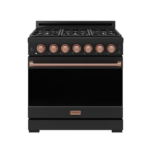 36 Inch Professional Gas Range with Precision Knob in Black and Rose Gold | Gordon Ramsay Series