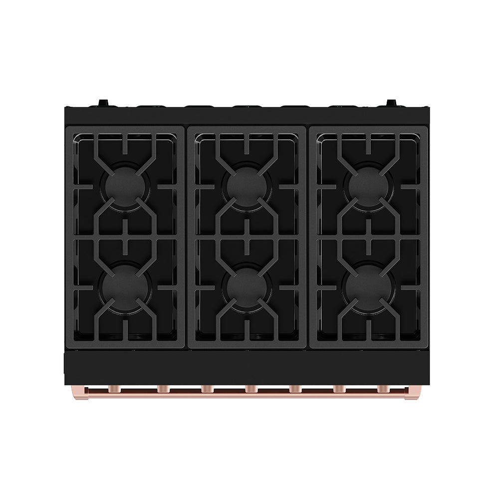 36 Inch Professional Liquid Propane Range with Precision Knob in Black and Rose Gold | Gordon Ramsay Series