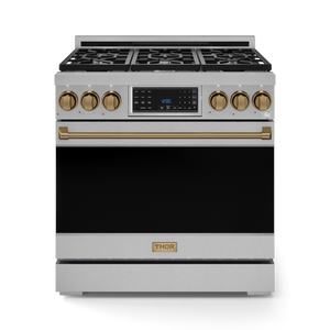36 Inch Professional LP Range with Tilt Panel Touch Control in Stainless Steel/Bronze | Gordon Ramsay Series