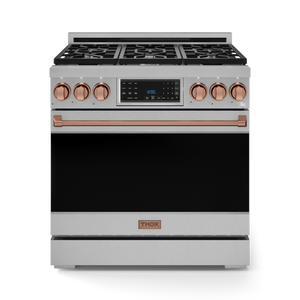 36 Inch Professional Gas Range with Tilt Panel Touch Control in Stainless Steel/Rose Gold | Gordon Ramsay Series