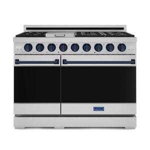 48 Inch Professional Gas Range with Pro-Style Knobs in Stainless Steel/Blue | Gordon Ramsay Series