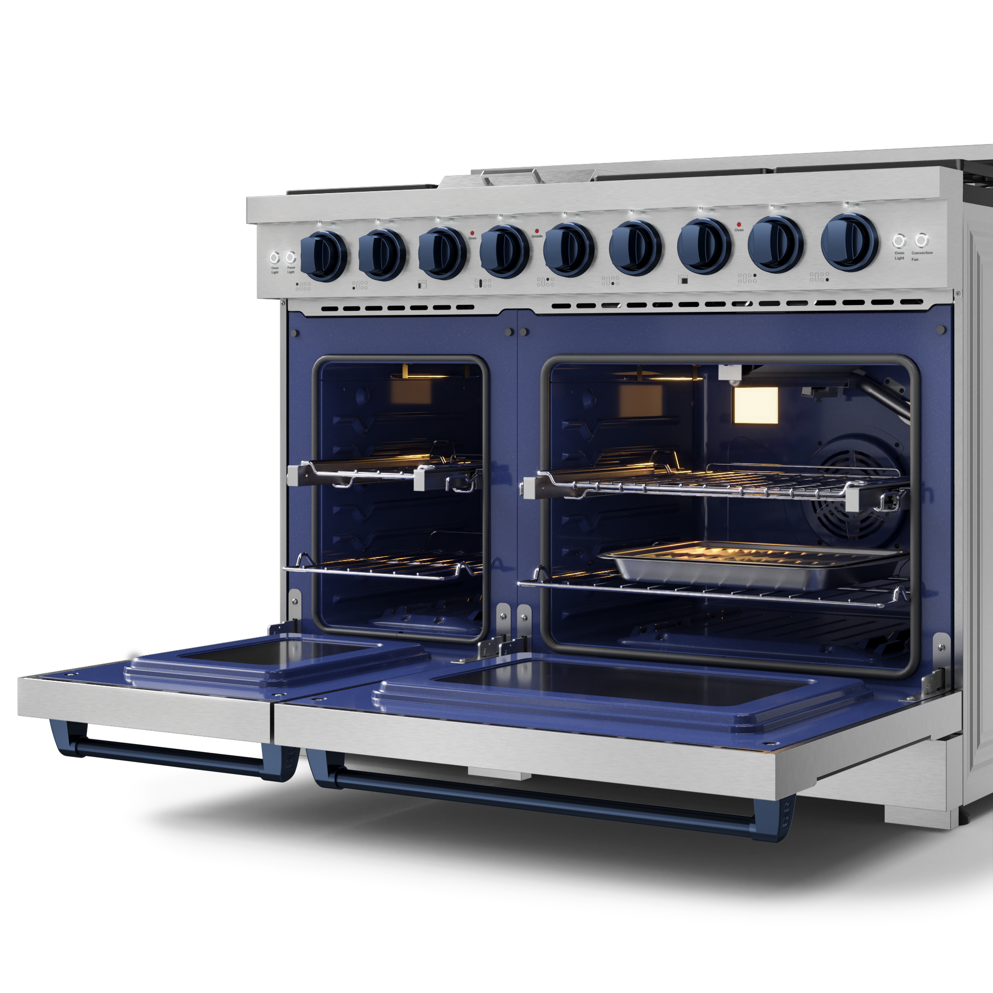 48 Inch Professional LP Range with Pro-Style Knobs in Stainless Steel/Blue | Gordon Ramsay Series - RSG48ELP-BLU