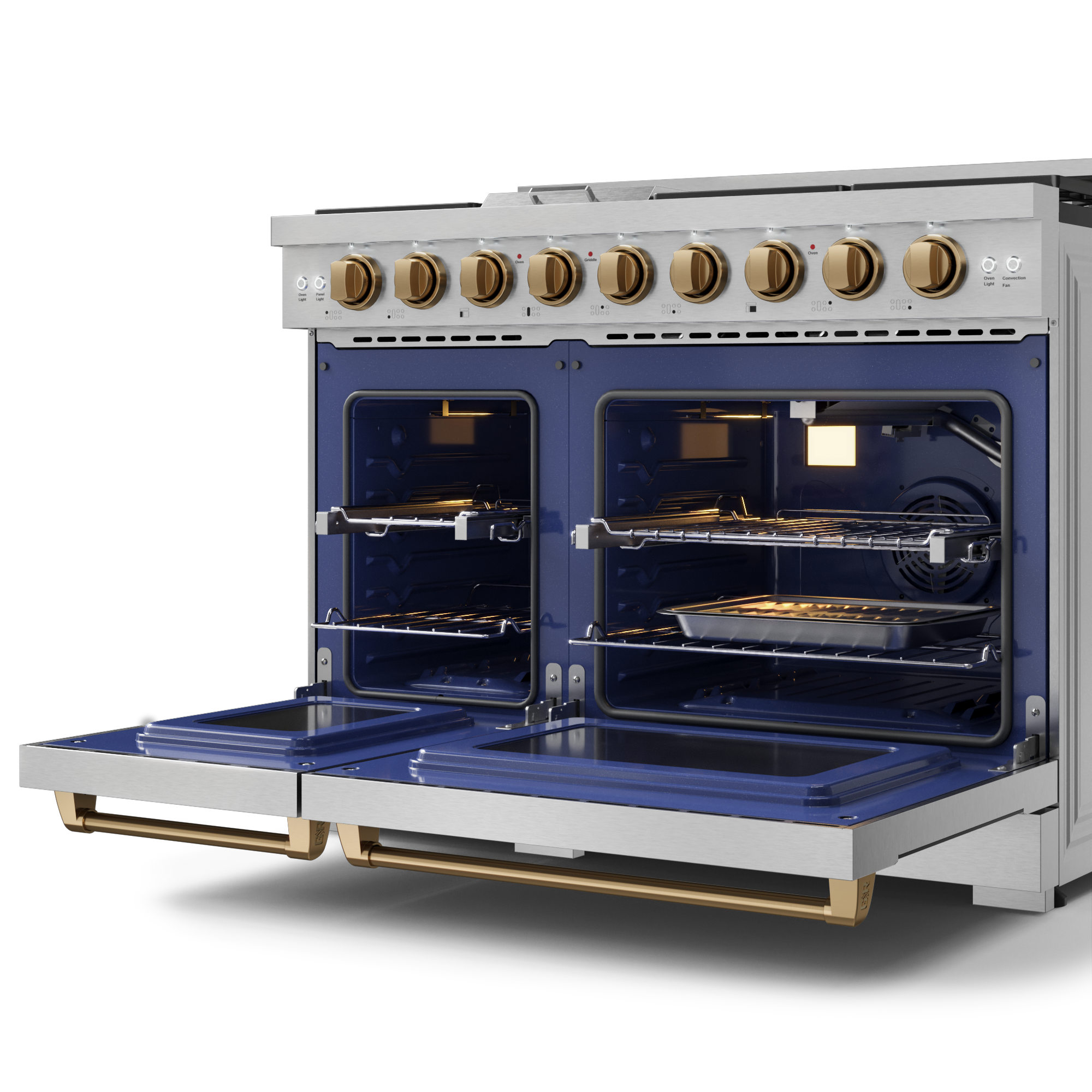 48 Inch Professional Gas Range with Pro-Style Knobs in Stainless Steel/Bronze | Gordon Ramsay Series - RSG48E-BRZ