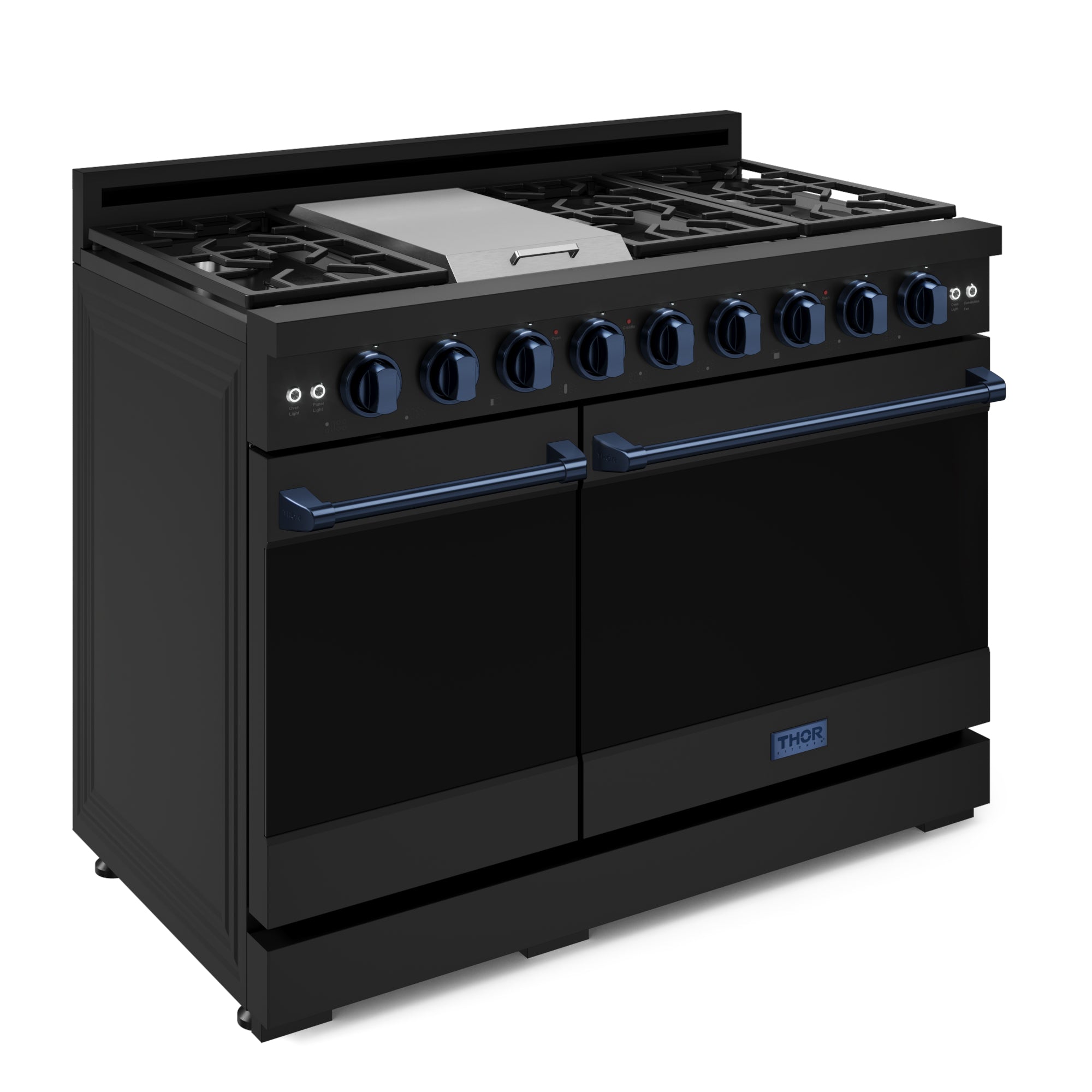 48 Inch Professional Gas Range with Pro-Style Knobs in Black/Blue | Gordon Ramsay Series