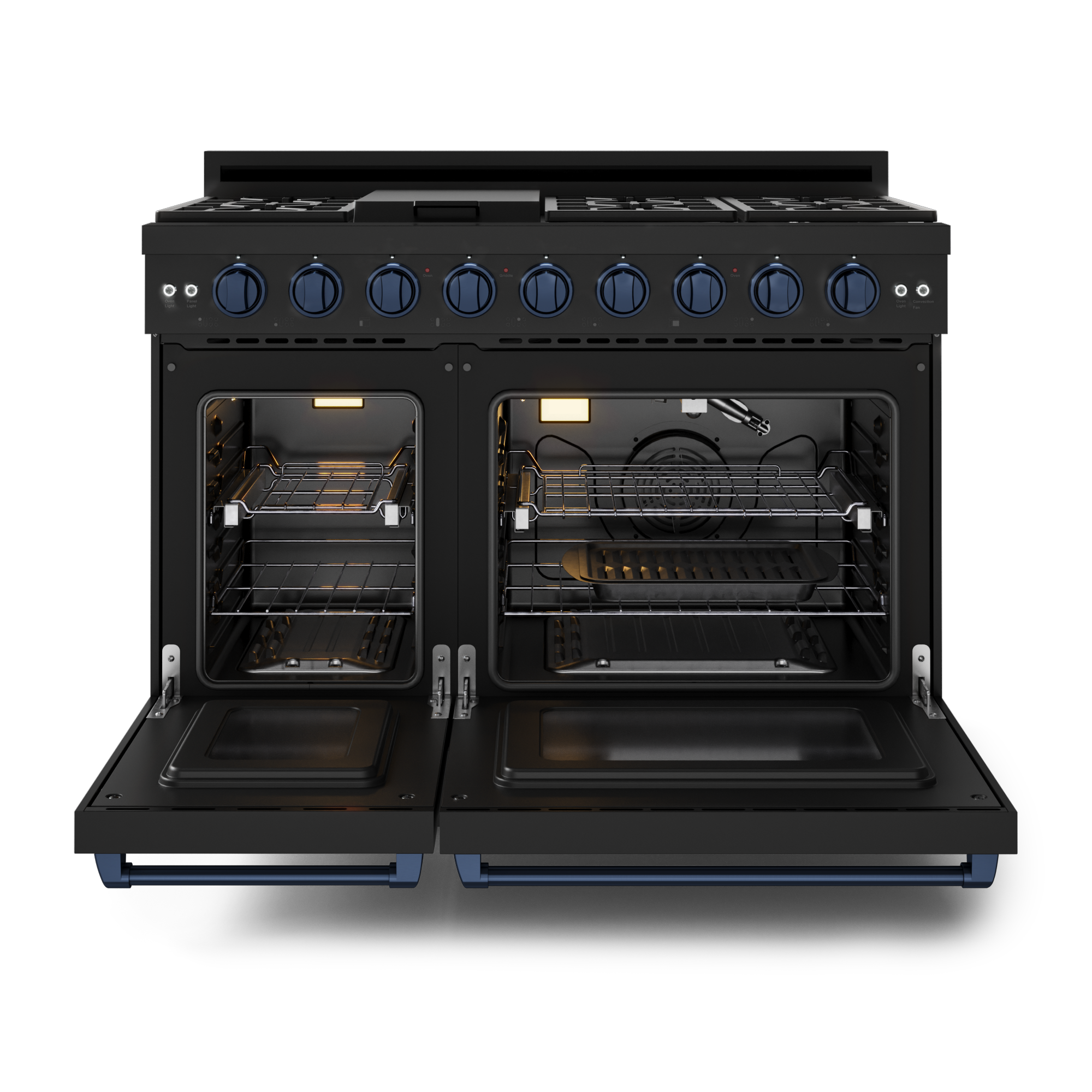 48 Inch Professional Gas Range with Pro-Style Knobs in Black/Blue | Gordon Ramsay Series - RSG48EB-BLU