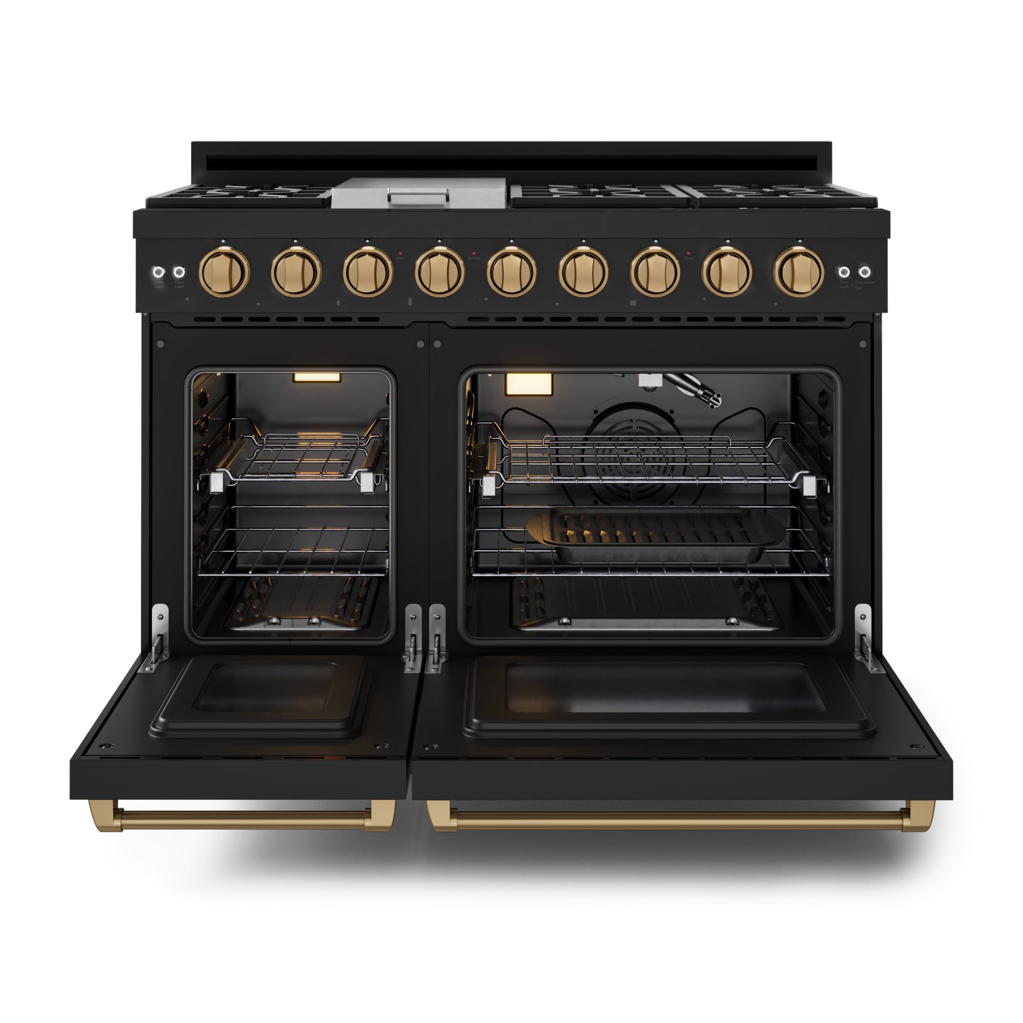 48 Inch Professional LP Range with Pro-Style Knobs in Black/Bronze | Gordon Ramsay Series