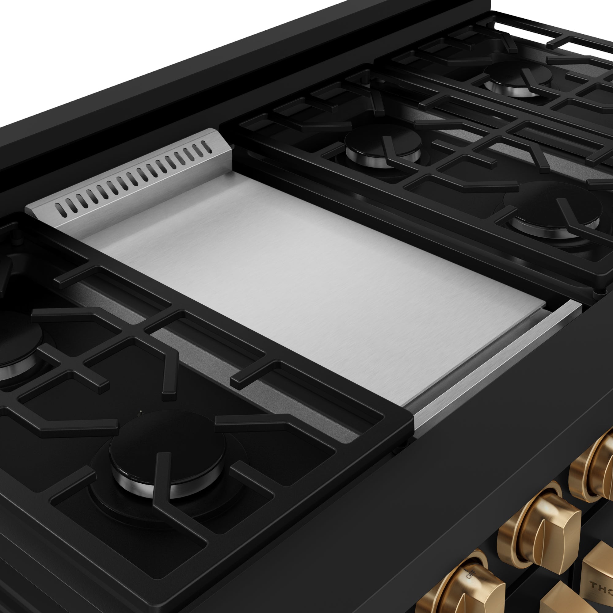 48 Inch Professional LP Range with Pro-Style Knobs in Black/Bronze | Gordon Ramsay Series