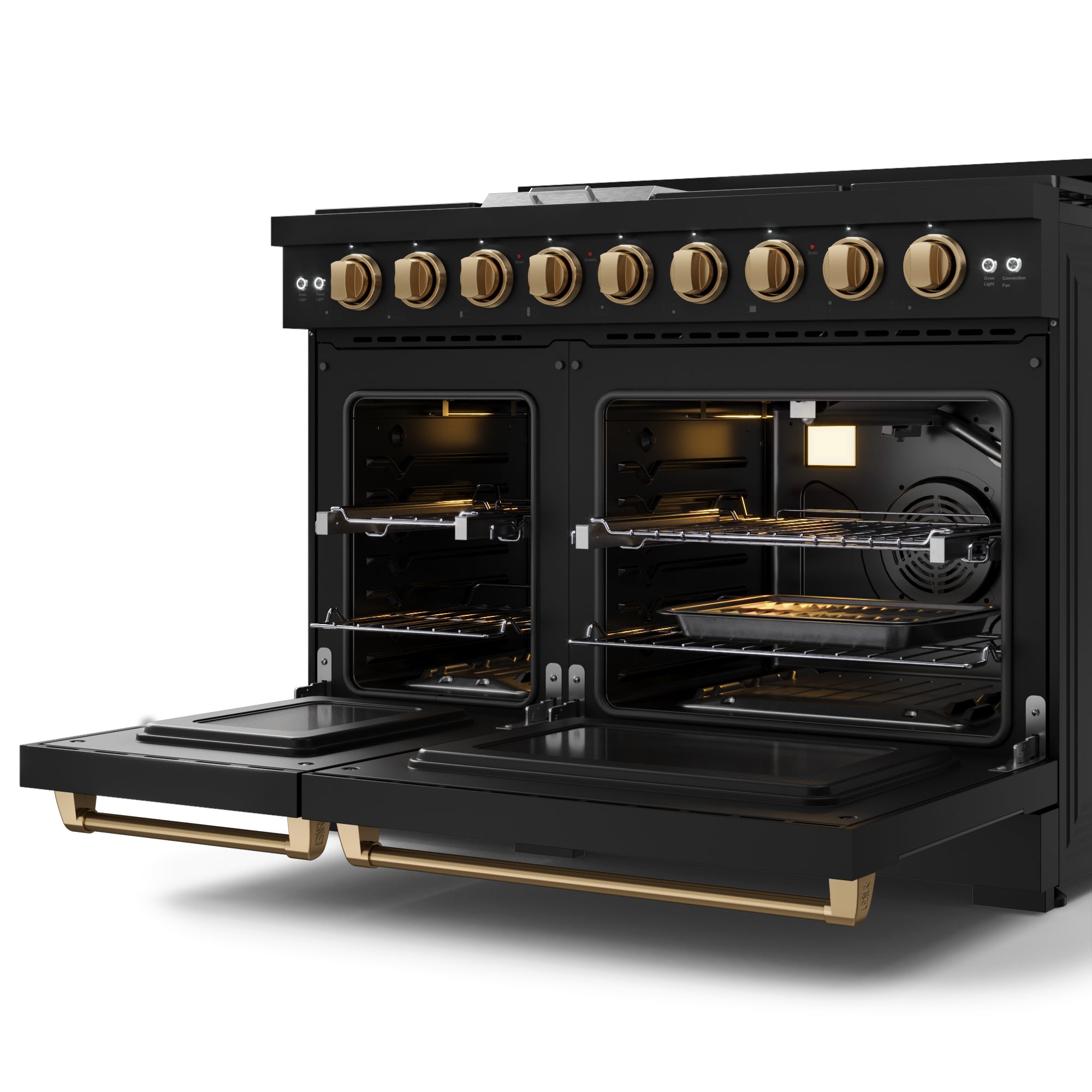48 Inch Professional LP Range with Pro-Style Knobs in Black/Bronze | Gordon Ramsay Series