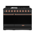 48 Inch Professional Gas Range with Tilt Panel Touch Control in Black/Rose Gold | Gordon Ramsay Series