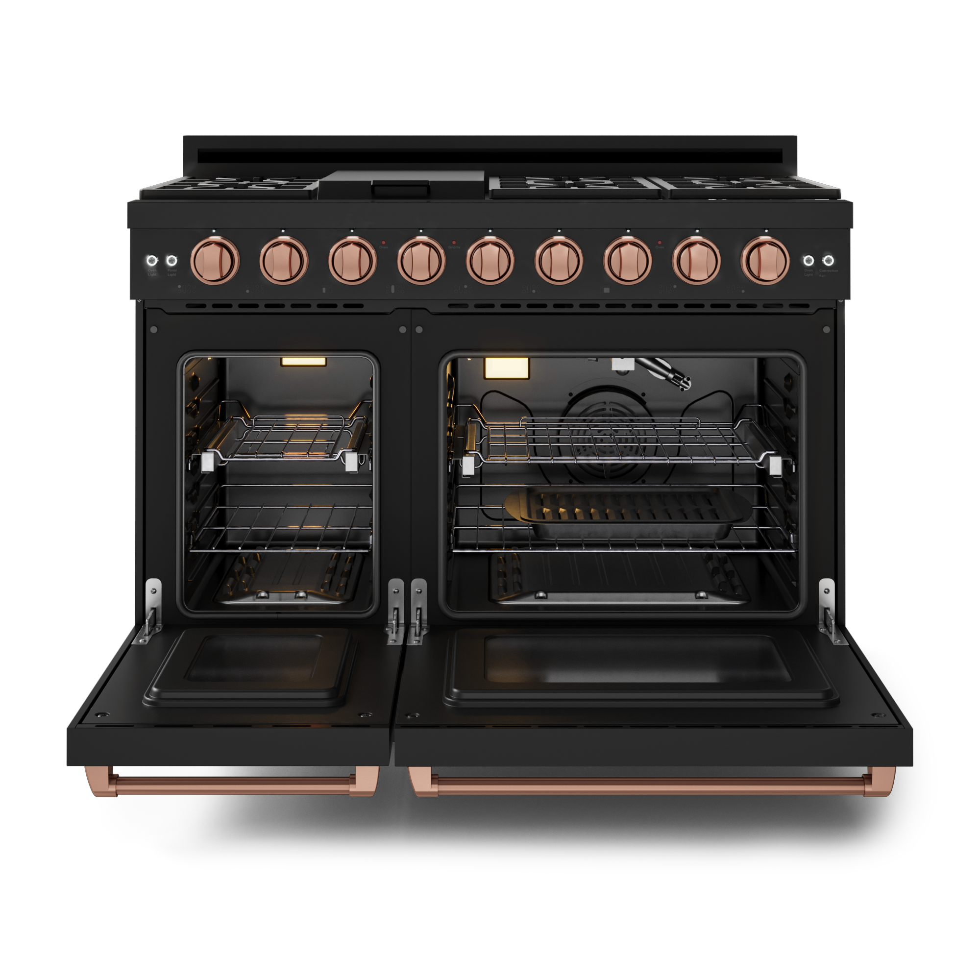 48 Inch Professional LP Range with Pro-Style Knobs in Black/Rose Gold | Gordon Ramsay Series - RSG48EBLP-RSG