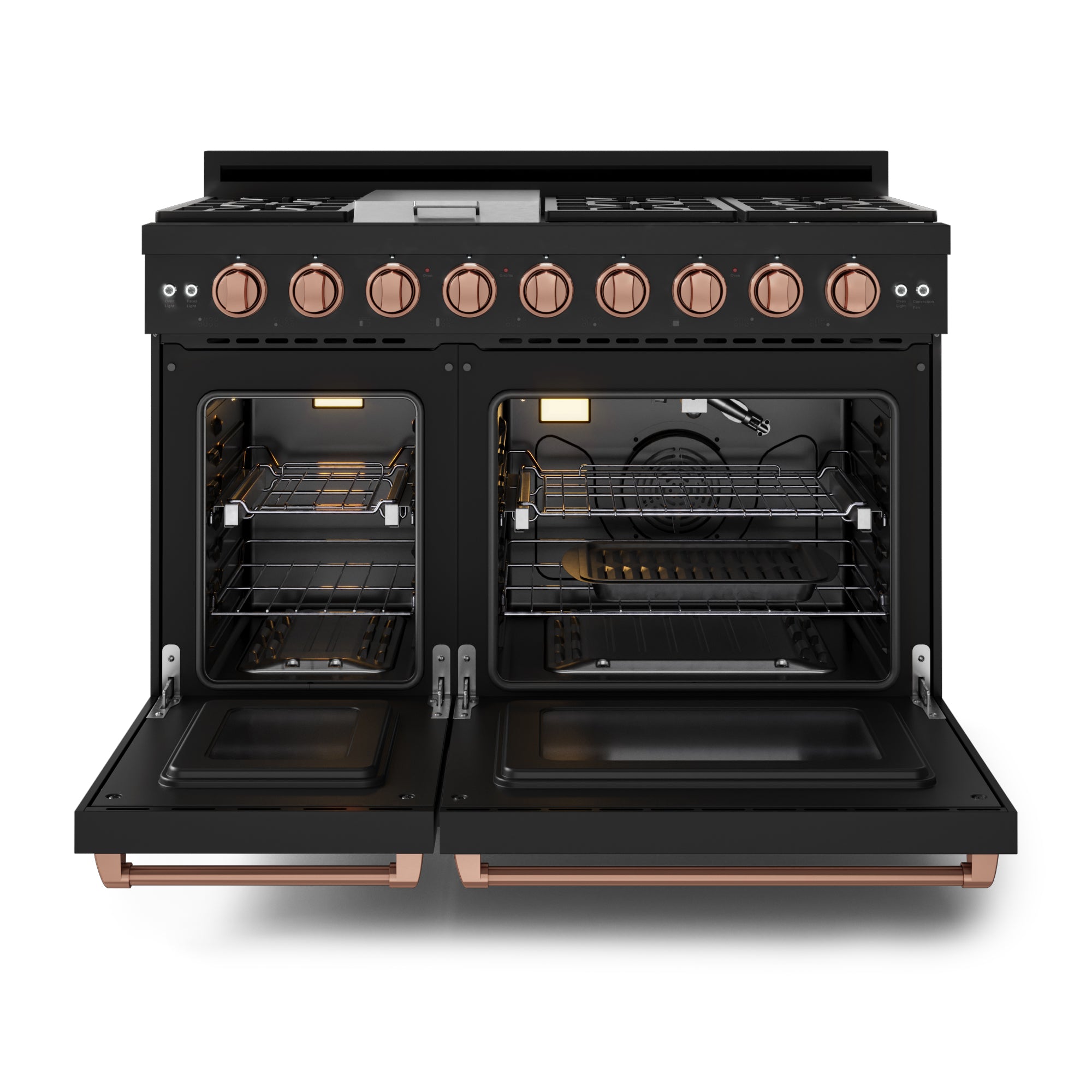 48 Inch Professional LP Range with Pro-Style Knobs in Black/Rose Gold | Gordon Ramsay Series