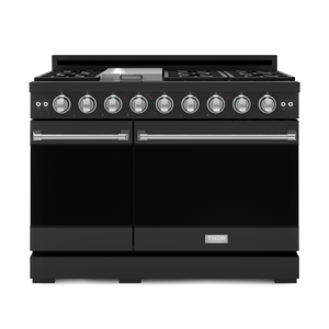 48 Inch Professional LP Range with Pro-Style Knobs in Black/Stainless Steel | Gordon Ramsay Series
