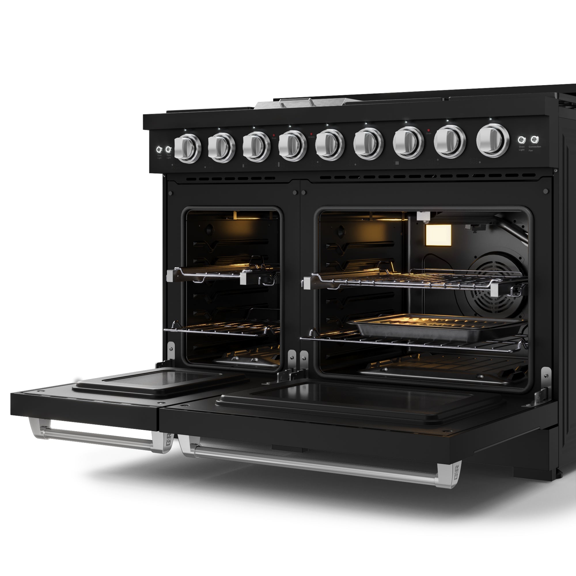 48 Inch Professional LP Range with Pro-Style Knobs in Black/Stainless Steel | Gordon Ramsay Series