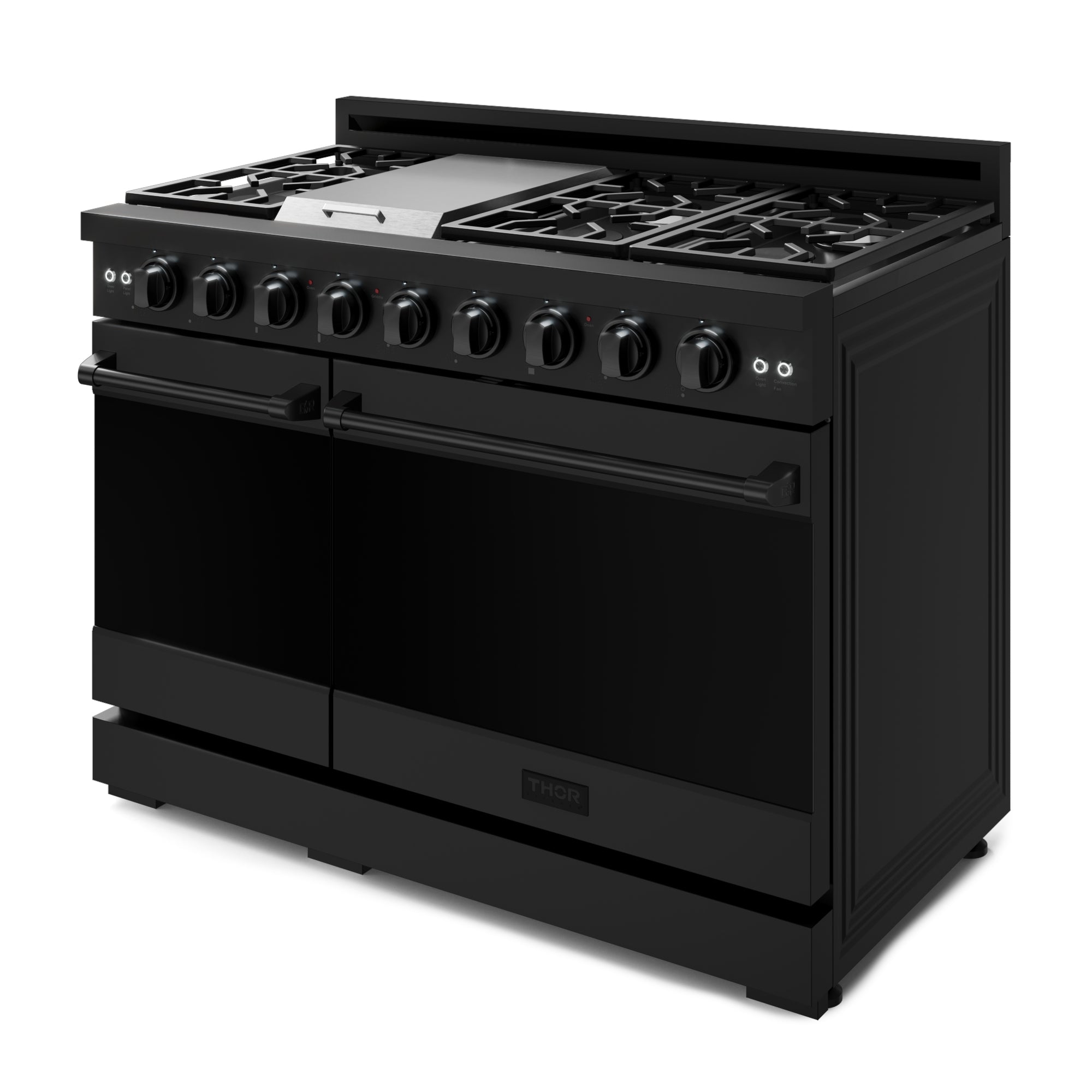 48 Inch Professional Gas Range with Pro-Style Knobs in Black | Gordon Ramsay Series