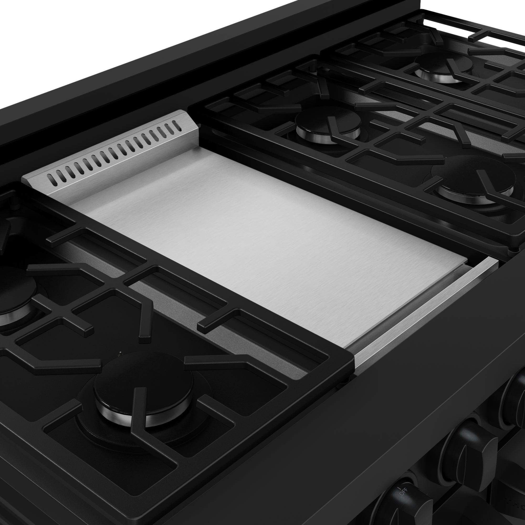 48 Inch Professional Gas Range with Pro-Style Knobs in Black | Gordon Ramsay Series