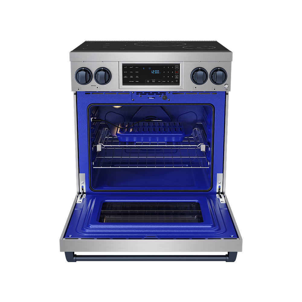 30 Inch Professional Induction Range with Tilt Panel Touch Control in Stainless Steel and Blue | Gordon Ramsay Series
