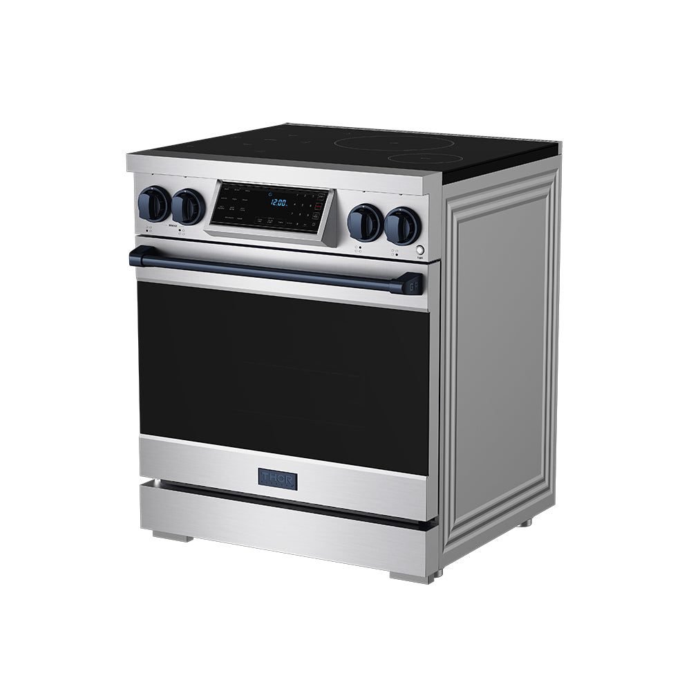 30 Inch Professional Induction Range with Tilt Panel Touch Control in Stainless Steel and Blue | Gordon Ramsay Series