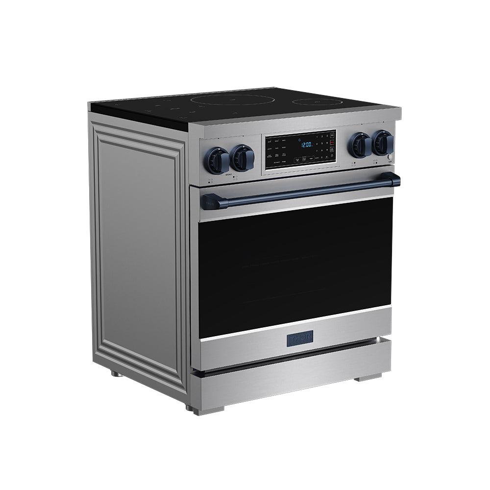 30 Inch Professional Induction Range with Tilt Panel Touch Control in Stainless Steel and Blue | Gordon Ramsay Series