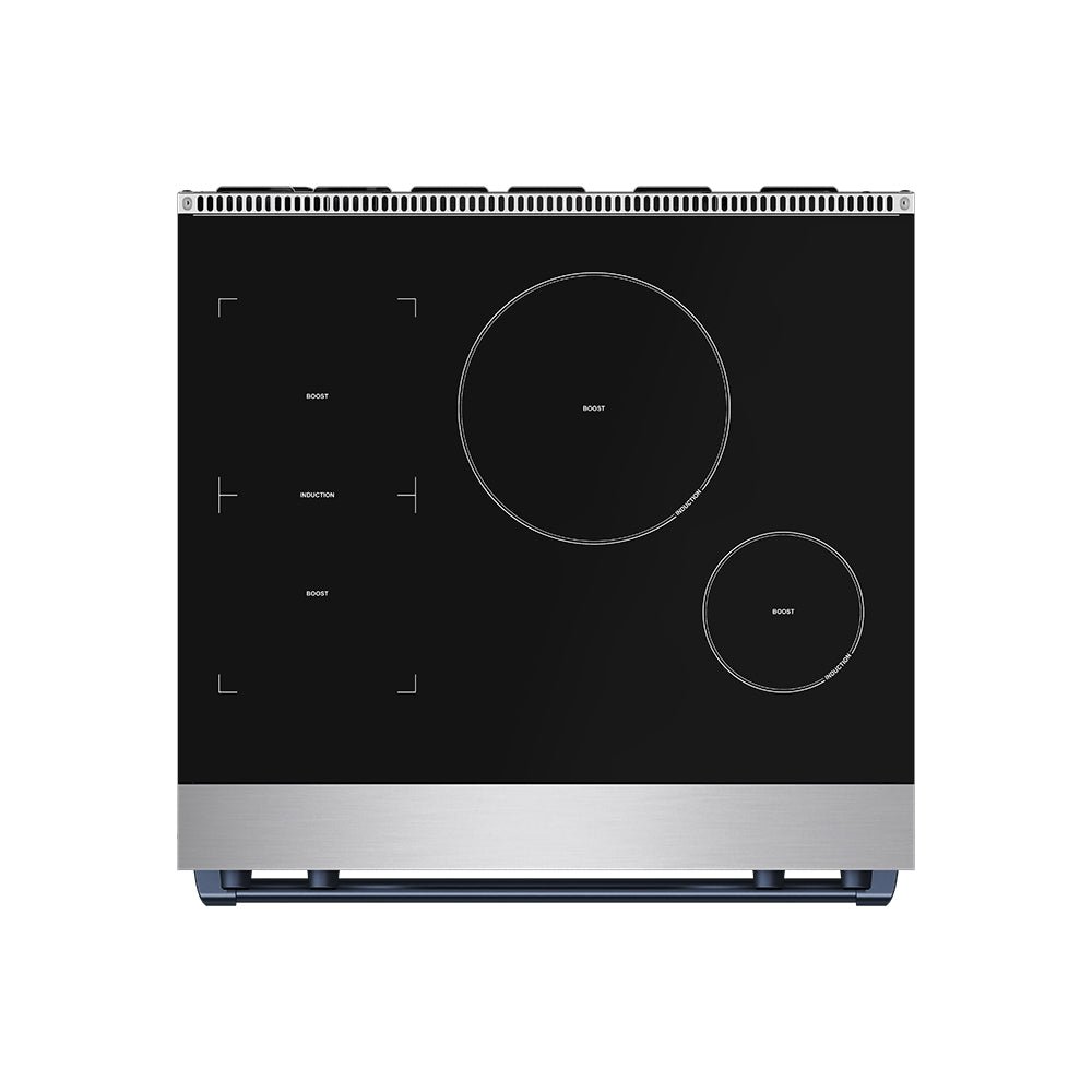 30 Inch Professional Induction Range with Tilt Panel Touch Control in Stainless Steel and Blue | Gordon Ramsay Series