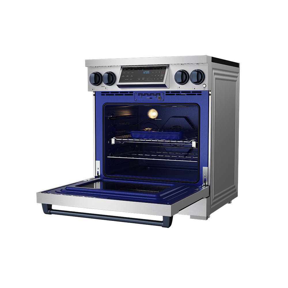 30 Inch Professional Induction Range with Tilt Panel Touch Control in Stainless Steel and Blue | Gordon Ramsay Series
