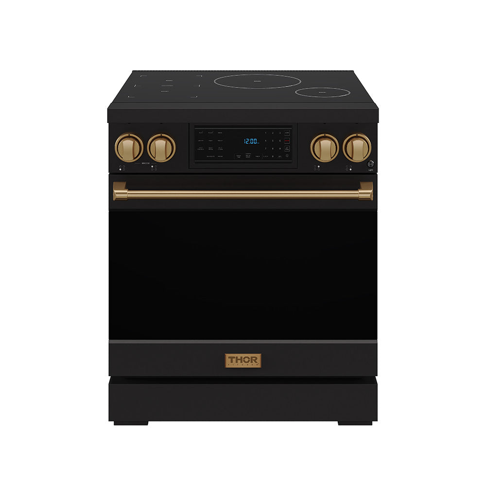 30 Inch Professional Induction Range with Tilt Panel Touch Control in Black and Bronze | Gordon Ramsay Series