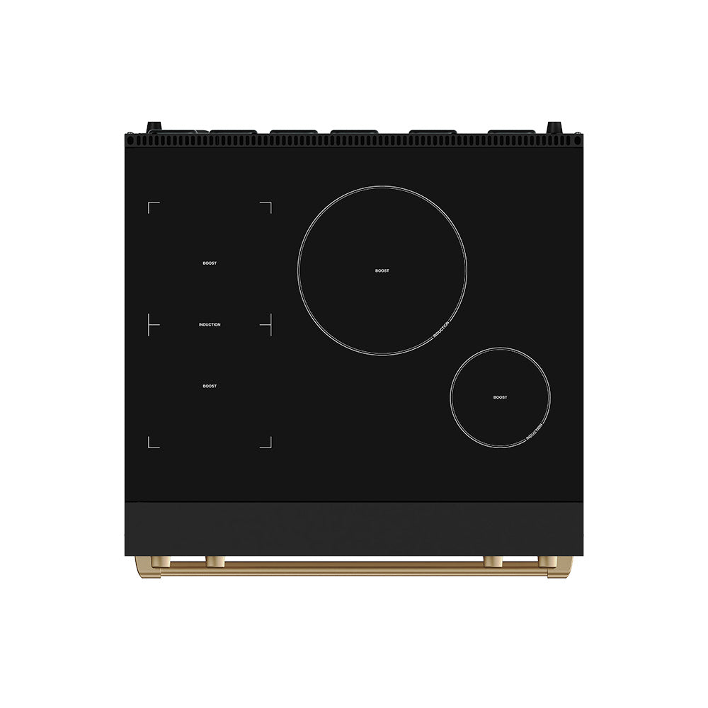 30 Inch Professional Induction Range with Tilt Panel Touch Control in Black and Bronze | Gordon Ramsay Series