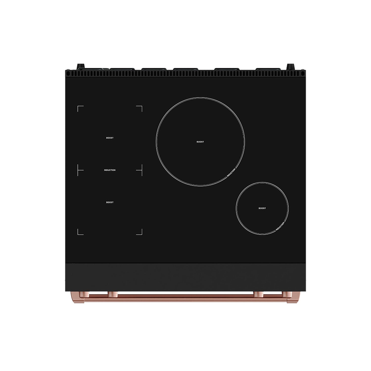 30 Inch Professional Induction Range with Tilt Panel Touch Control in Black and Rose Gold | Gordon Ramsay Series
