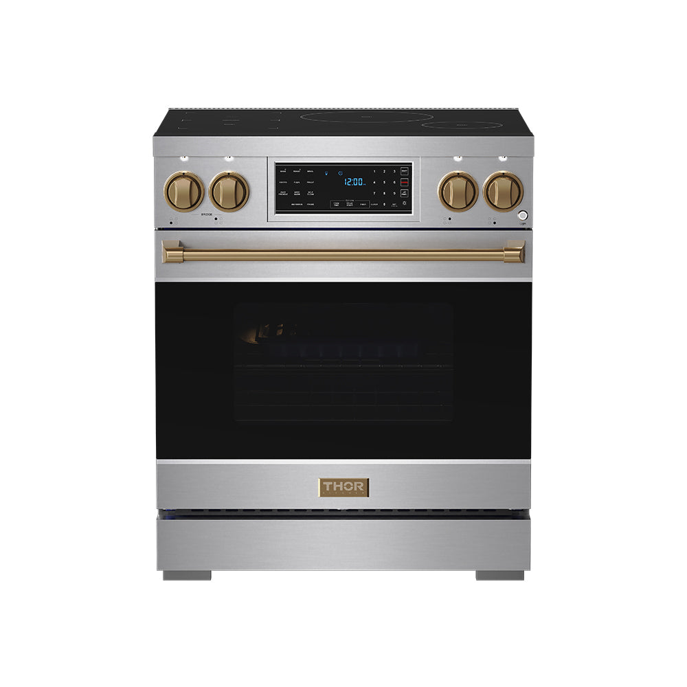 30 Inch Professional Induction Range with Tilt Panel Touch Control in Stainless Steel and Bronze | Gordon Ramsay Series